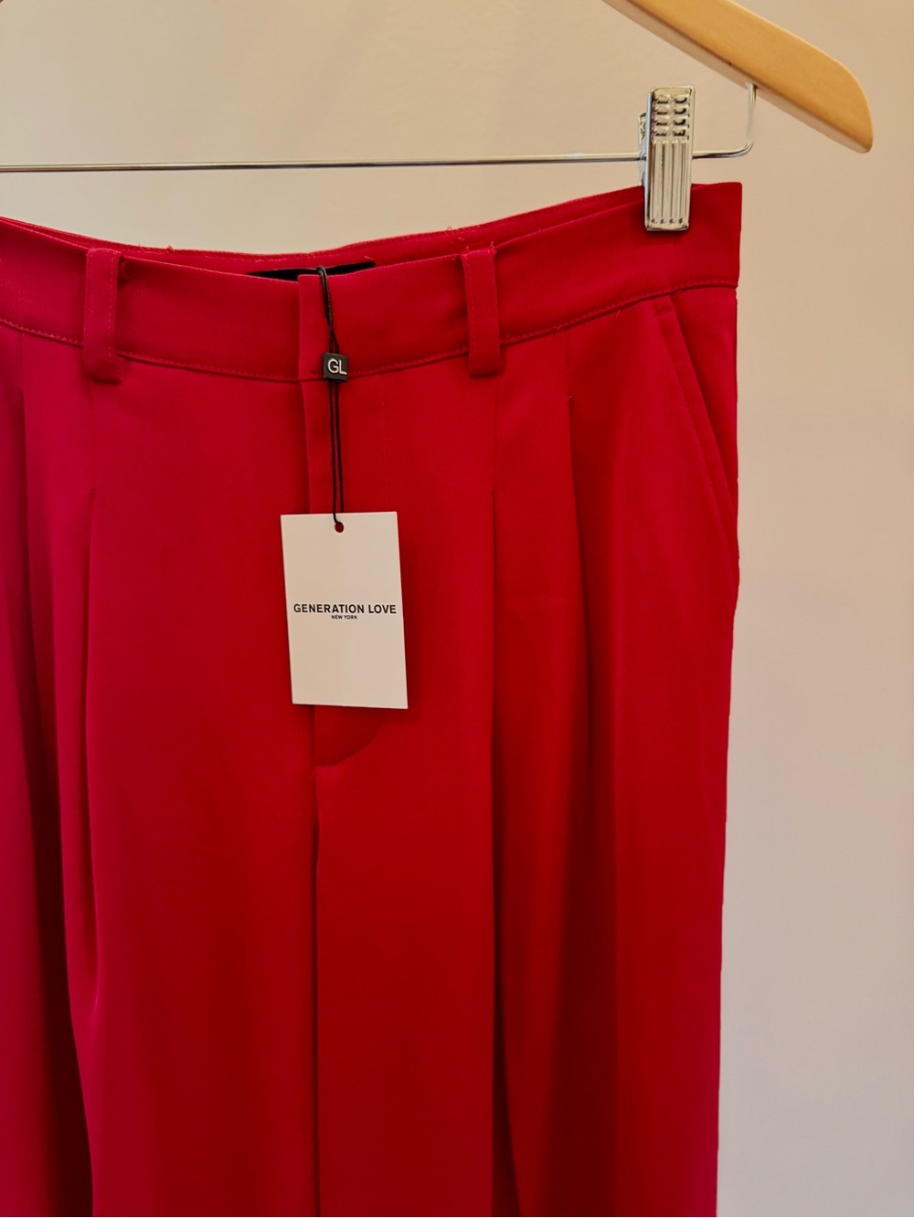 Generation Love Red Wide Leg Trousers | NWT | Sz 3 | High Rise Tailored Pant - Picture 3 of 7